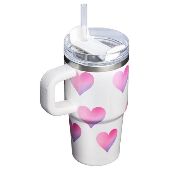 Stanley Valentine’s Day Frost Heart 20oz H2.0 FlowState Quencher Tumbler NEW - Picture 9 of 9